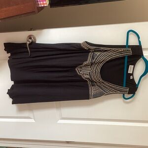 Avenue Black Tank Top with Gold Stud Detailing